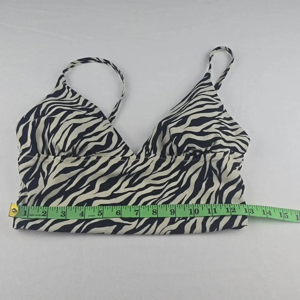 Old Navy 69B Women's Animal Print Swim Top Cream Black Size Medium‎